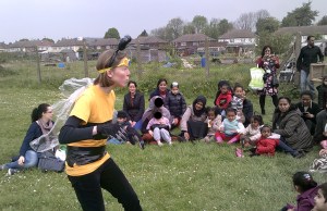 'Baz the Bee' aka Claire Boot entertains and educates the crowd